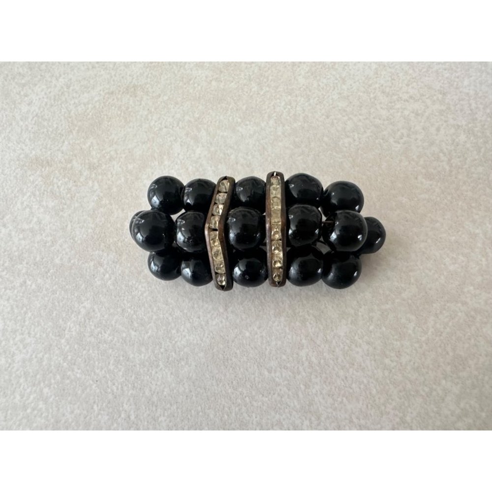 Miriam Haskell Unsigned Art Deco Silver Tone Blac… - image 3